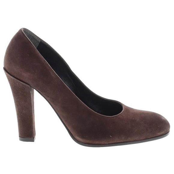 𝅺ROBERT Clergerie Paris Brown Suede Heels Size 7.5 - Picture 1 of 10